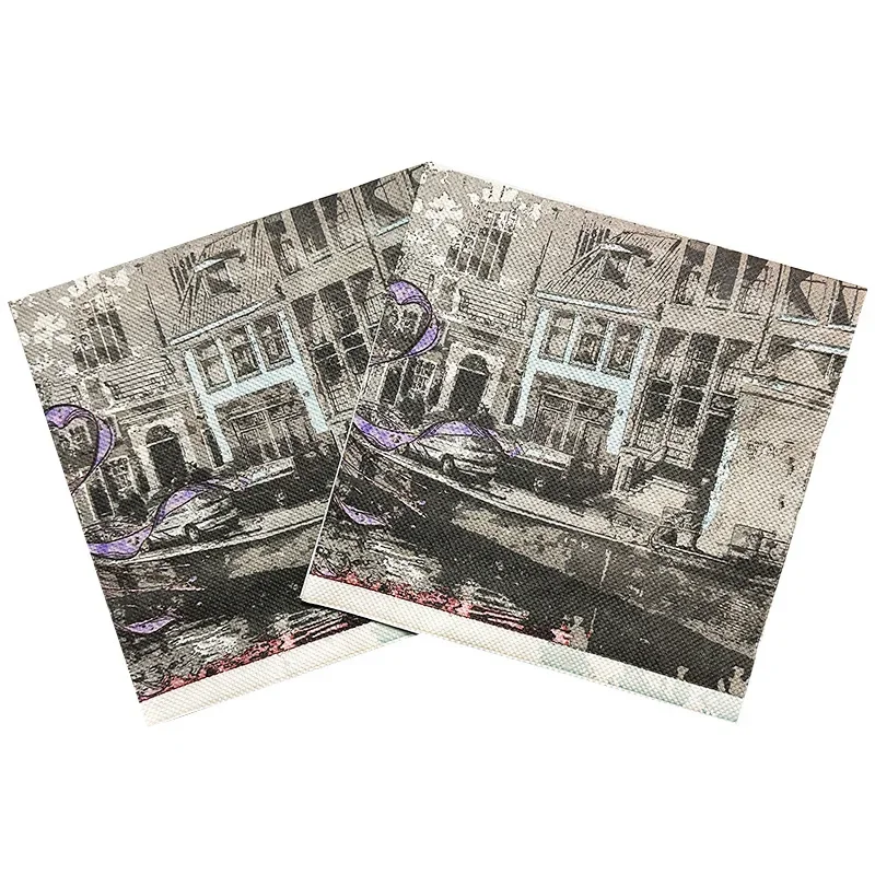 10/20pcs/Pac 33cm Newspaper Old Style Dish Bone Bart Paper Black and White Architectural Floral Party Decoration Paper Placemat