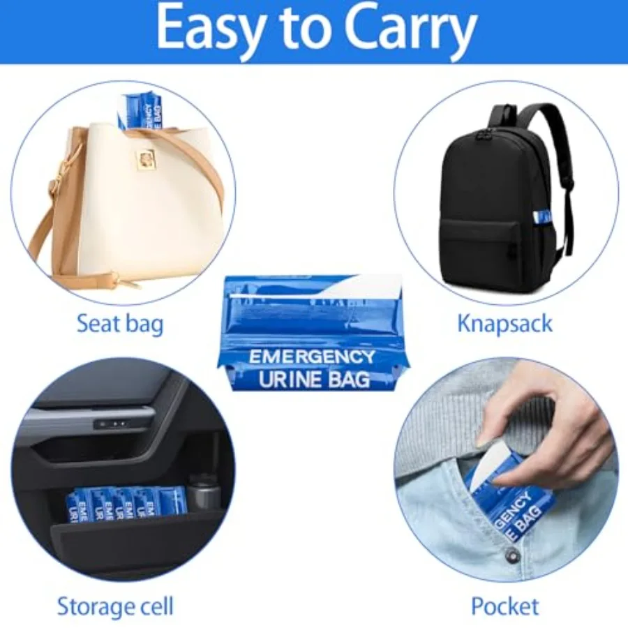 أكياس البول القابل للتصرف 10 قطعة 850 مللي المحمولة أوريل للجنسين أكياس التبول وأكياس القيء للسفر والتخييم في حالات الطوارئ ومربى المرور #4