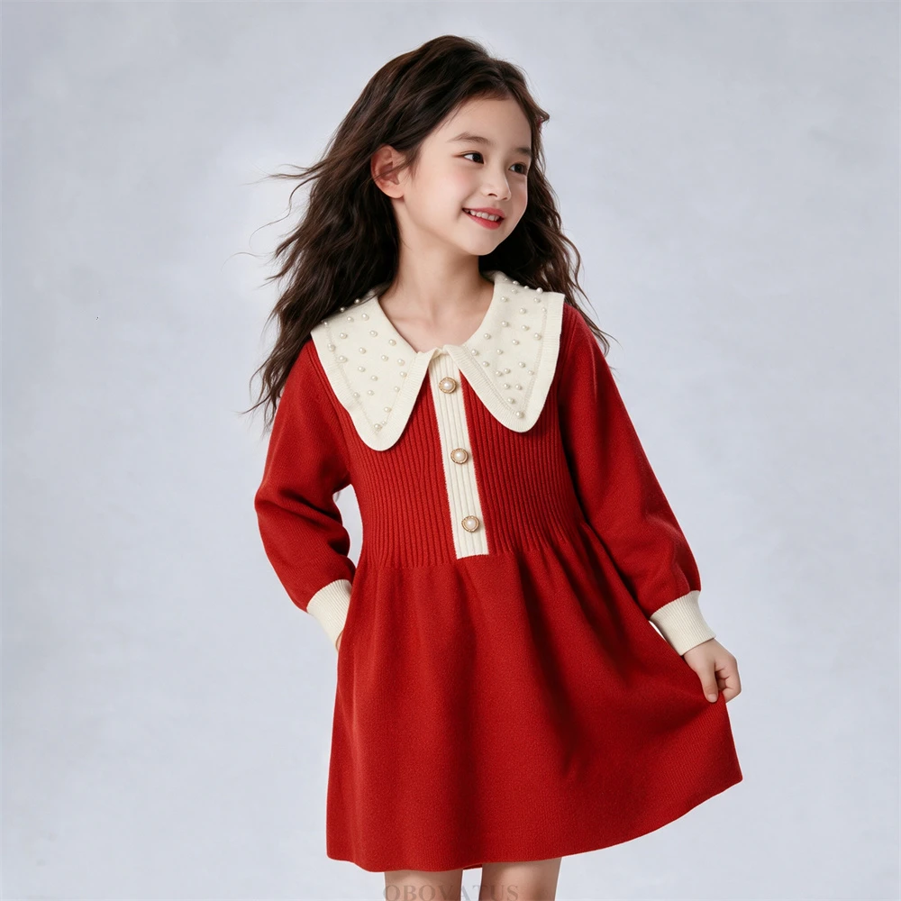 Luxe rode gebreide jurk met la - Baby Clothing High End recensie en prijs