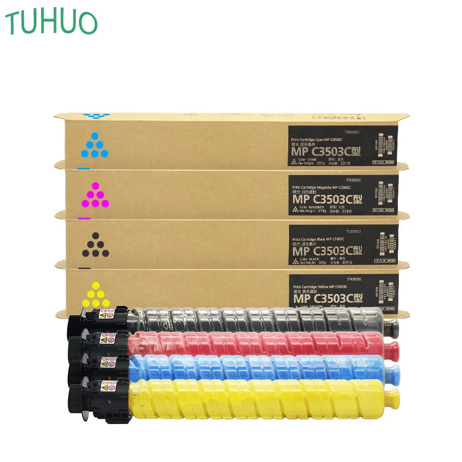 4PCS/Set MP C3003 MP C3503 Toner Cartridge For Ricoh Lanier Aficio MPC3003 C3004 C3504 C3503 Toner Japan Refill Copier