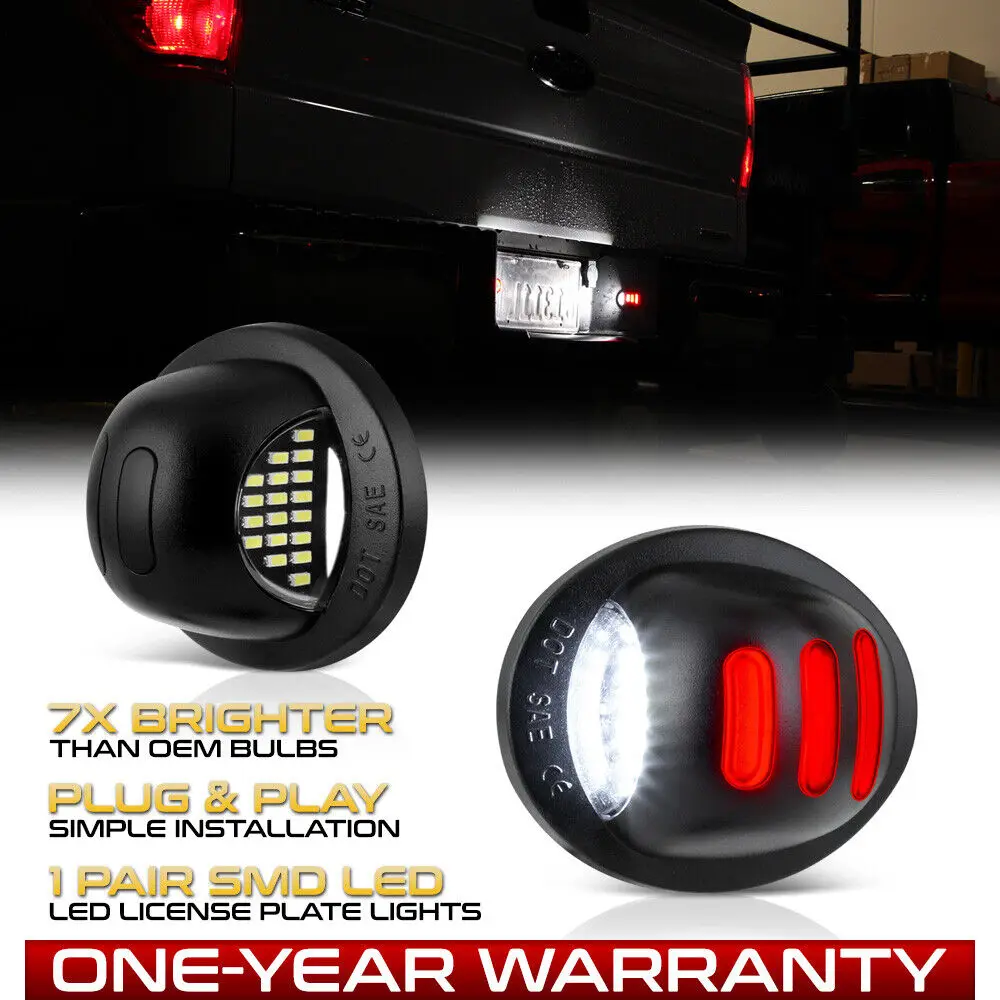 

[EXCLUSIVE] 1980-2014 Ford F150 Red Neon Tube LED License Plate Tag Light Pair