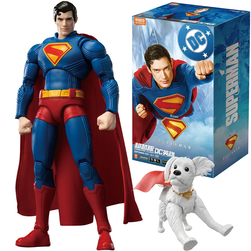 Original blokees dc liga da justiça david corenswet superman figura de ação modelo montagem brinquedos ornamento desktop presentes aniversário