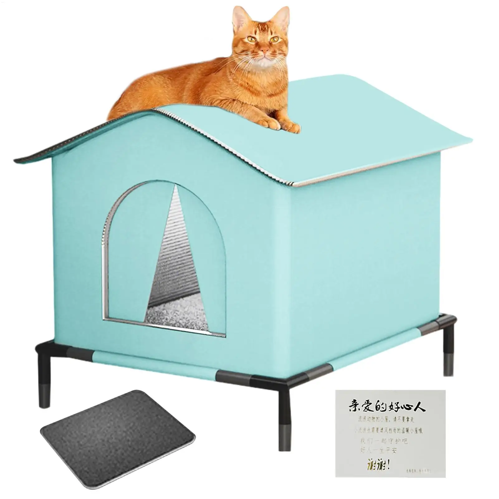 

Всепогодное теплое гнездо для кошек, уличное укрытие для кошек, изолированный домик для кошек, теплоизоляционное гнездо для домашних животных, пещера, палатка для кошек