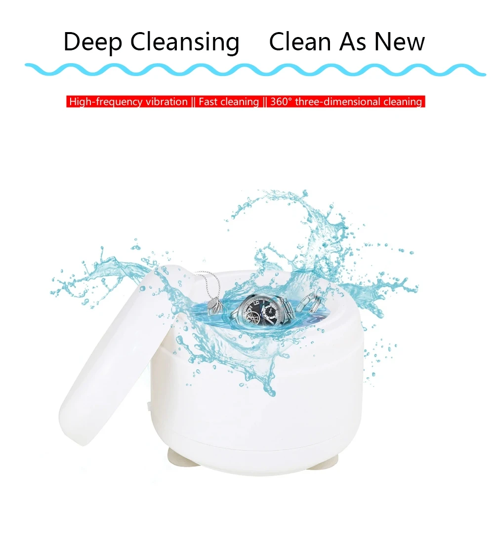 Professional Portable Jewelry Cleaning Machine for Rings Watches Coins Razors Earrings Small Metal Part