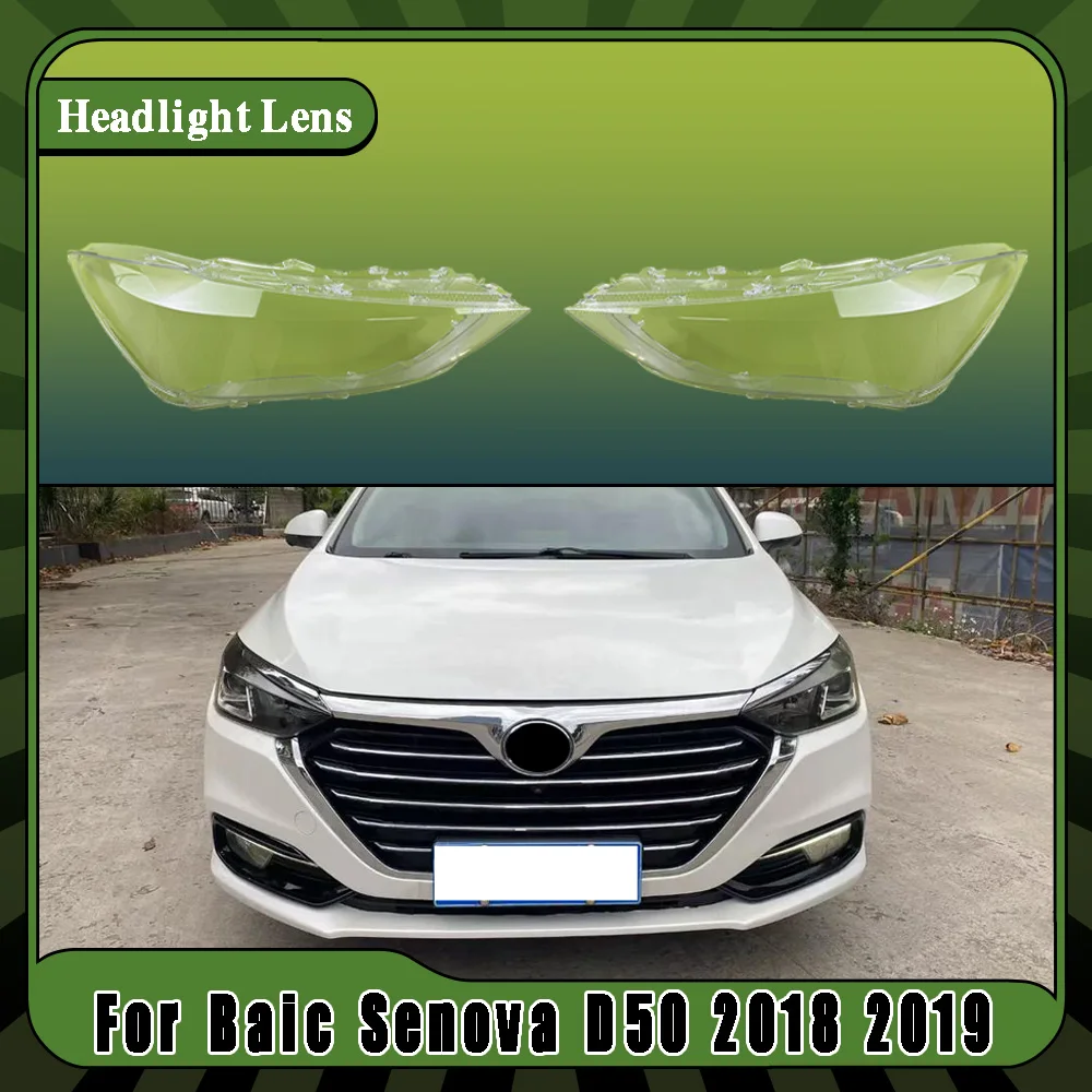 Für Baic Senova D50 2018 2019 (Niedrig) Auto-Zubehör Scheinwerferabdeckung Scheinwerferkappe Auto-Frontscheinwerfer-Linsenabdeckung Lichtgehäuse
