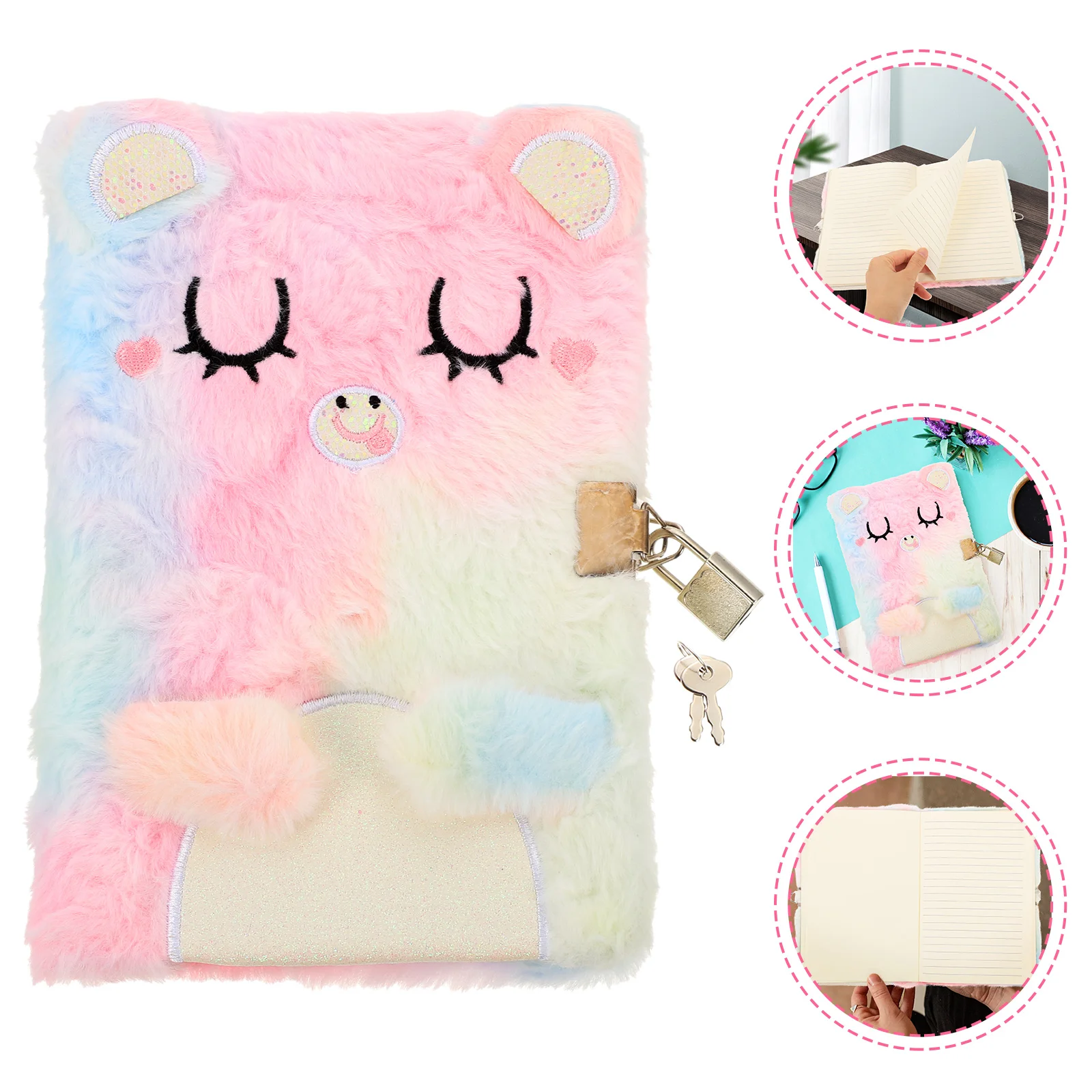 Notebook with Lock Plush Secret Diary Girls Adorable Writing Cover Notebooks The