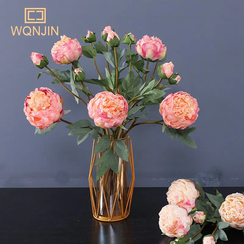 1PC Artificial Flowers Bouquet Beautiful Silk Peony Wedding Home Table Decor Arrange Fake Plants Valentine\'s Day Present