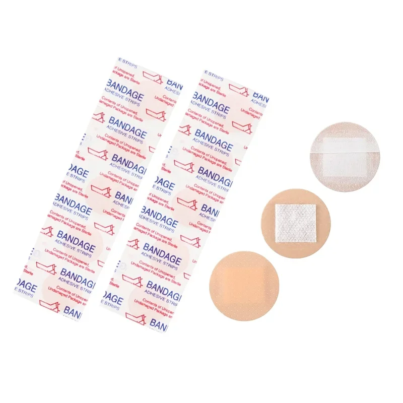100 개/대 원형 원형 모양의 밴드 보조 스킨 컬러 패치 상처 드레싱 고약 방수 접착 붕대 패치