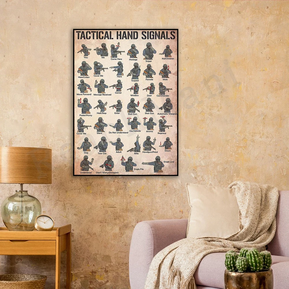 

Tactical Hand Signals, Military Posters, SWAT Gifts, Military Gifts, US Army Wall Decor, Father's Day Dad Gifts