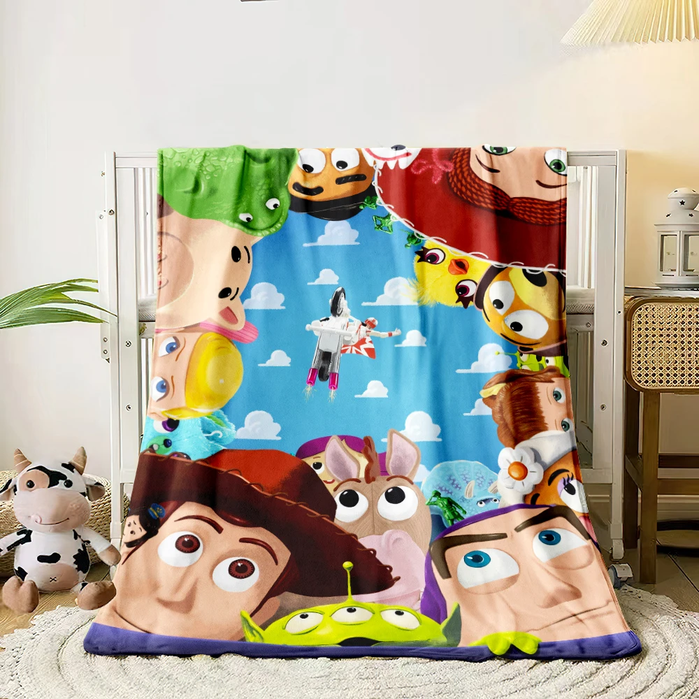 

Toy Story Cartoon printed flannel thin blanket. Four seasons blanket. for sofa, beds, living room, travel picnic blanket gifts