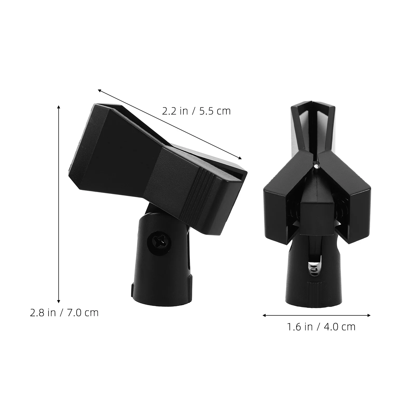 2 قطعة حامل مشبك ميكروفون قابل للتعديل مع تصميم زنبركي معدني على شكل ميكروفونات لاسلكية سلكية ميكروفون عالمي #3