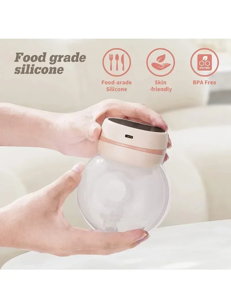 1200mAh Portable Breasmilk Pump Handsfree Electric Breast Milk Extractors BPA Free 3 Modes & 9 Levels Low Noise Powerful Suction