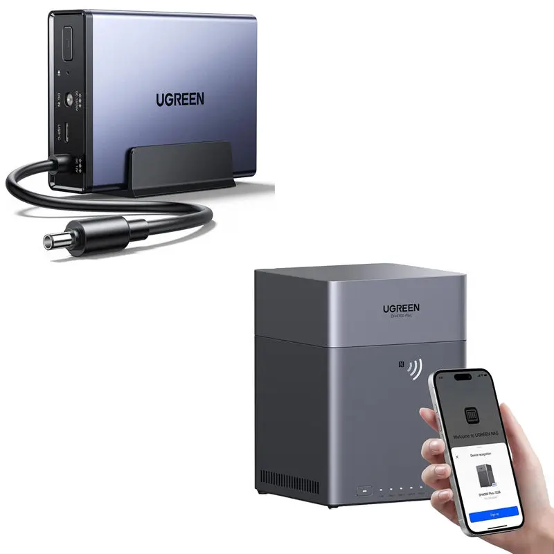 

New UGREEN NASync DH4300 Plus 4-Bay NAS 120TB (Diskless) &120W DC Battery Surge 12000mAh Uninterruptible Battery Power Supply