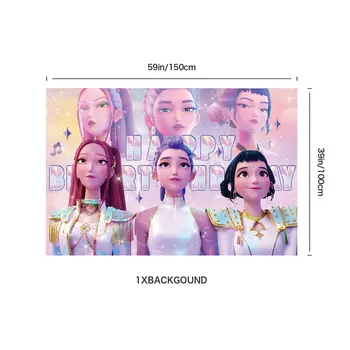 D-Demon H-Hunters Jednorázová sada párty příborů, tahání vlajky, venkovní piknikové potřeby, narozeninové dekorace, korejské Kpop anime, párty 6 nejlepší prodej Korejské párty dekorace - №1