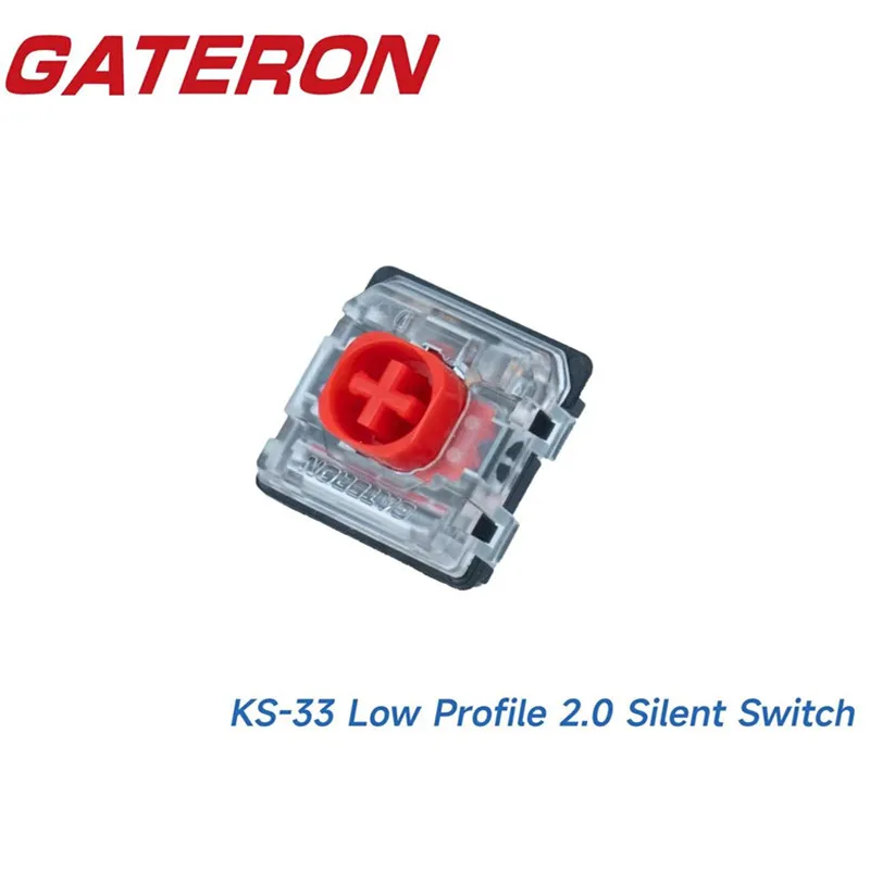 

GATERON KS-33 Low Profile 2.0 Silent Red Keyboard Switch 3 Pin RGB Customized DIY Hot Swap Mechanical Keyboard Gaming Office