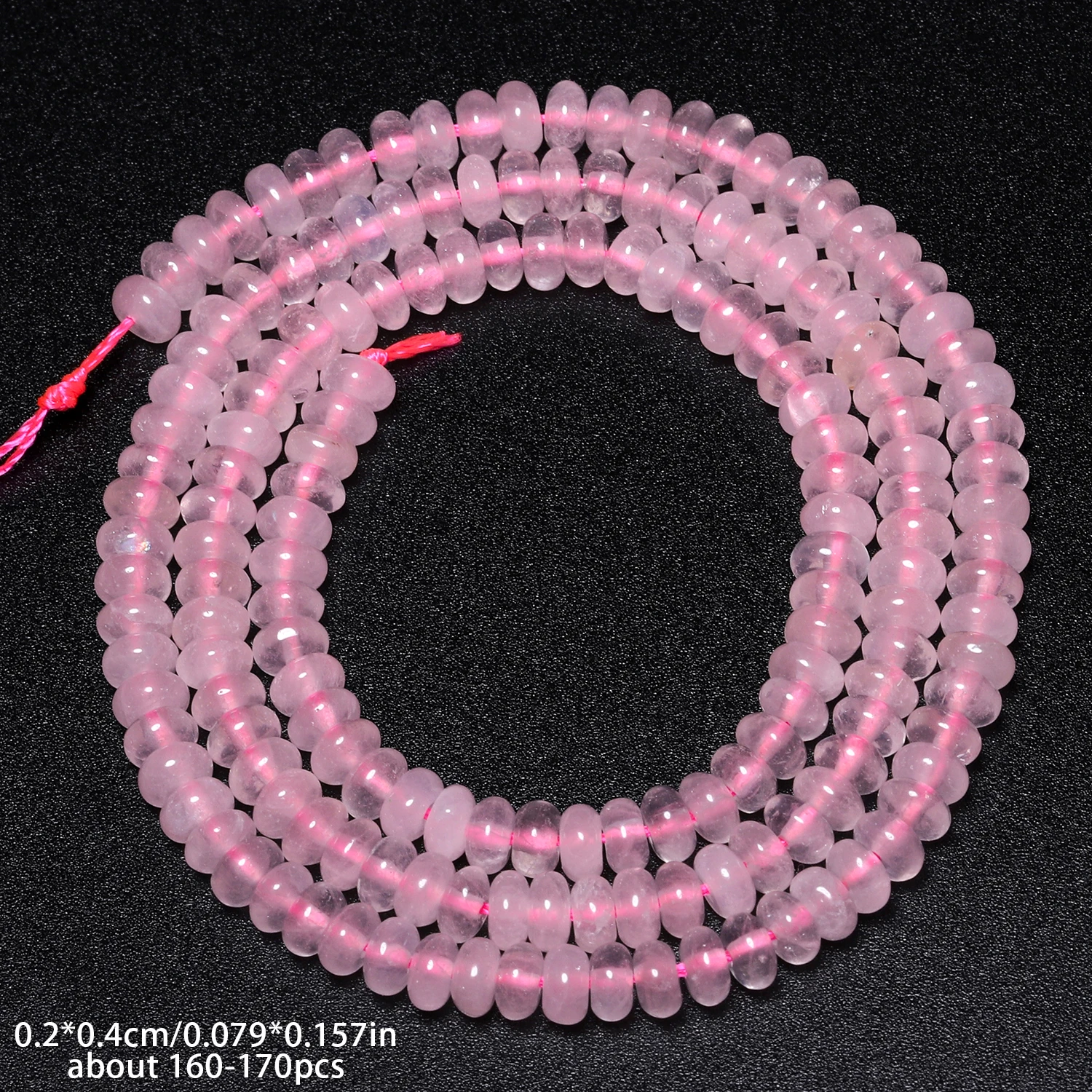 4x2 مللي متر المعداد الطبيعي Rondelle حجر الكوارتز الوردي الخرز شقة مستديرة Charms بها بنفسك أساور فضفاض الخرز لمستلزمات صناعة المجوهرات