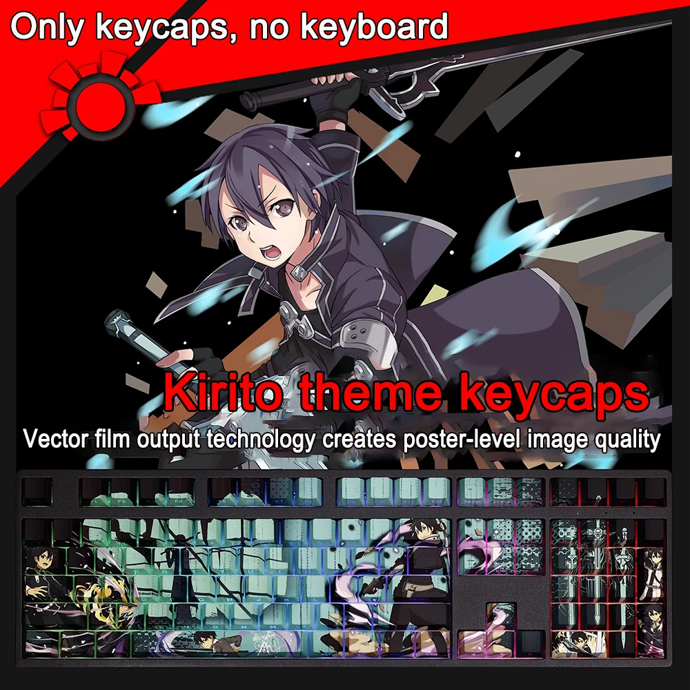

108 Keys/Set Sinon Sword Art Online Alicization DIY PBT Cherry Profile Keycaps for MX Switch for Mechanical Keyboard Game Gift