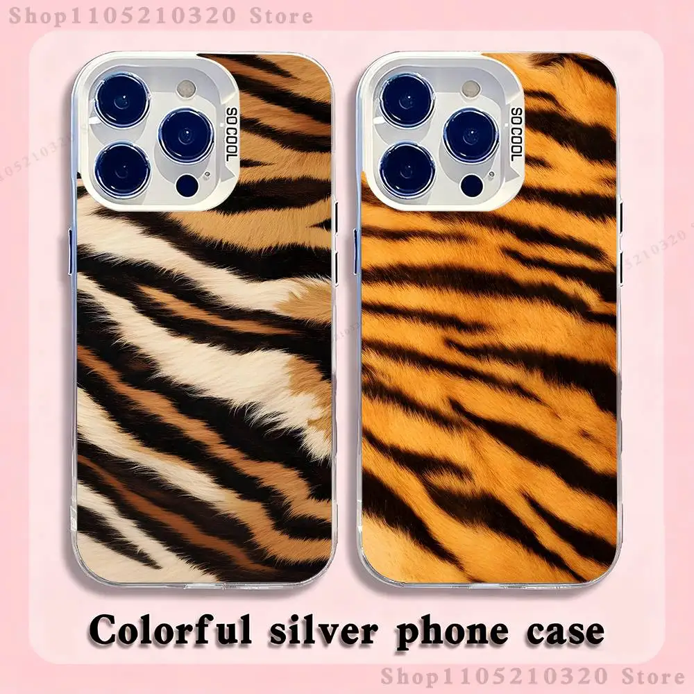 

Fashion Tiger Leopard Print Phone Case For iPhone 17,16,15,14,13,12,11,Pro,Max,Plus,Mini,XS,SE Anti Fall White Matte Hard Bumper