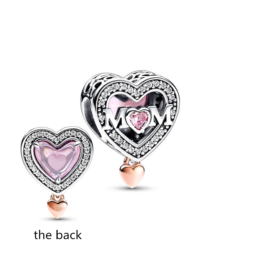 حار بيع DIY صنع شجرة الأسرة تألق 、 أمي القلب والأسرة رسائل استرخى سحر الخرزة صالح الأصلي الأوروبي سوار المجوهرات