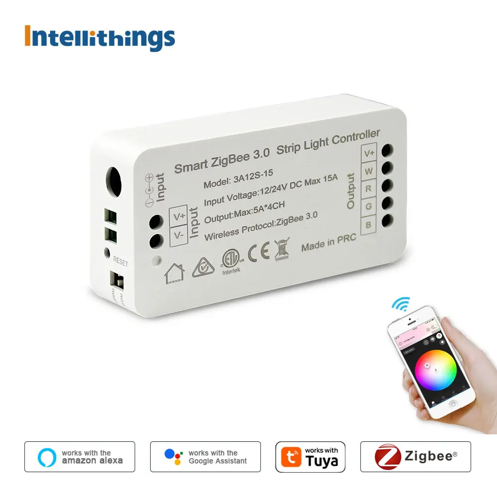 Zemismart Smart Strip Light Driver Zigbee 3.0 RGBW LED Strip Controller DC12V 24V APP Control  Work with Tuya Smarthings App