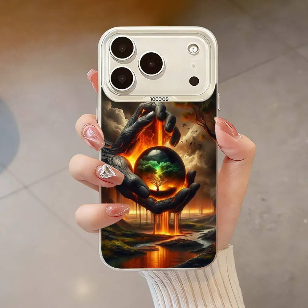 Capa de telefone Art OF Destruction para iPhone 17,16,13,12,X,11,15,14,Pro,Max,Plus,SE4,Air,Mini Branco IMD HD fosco