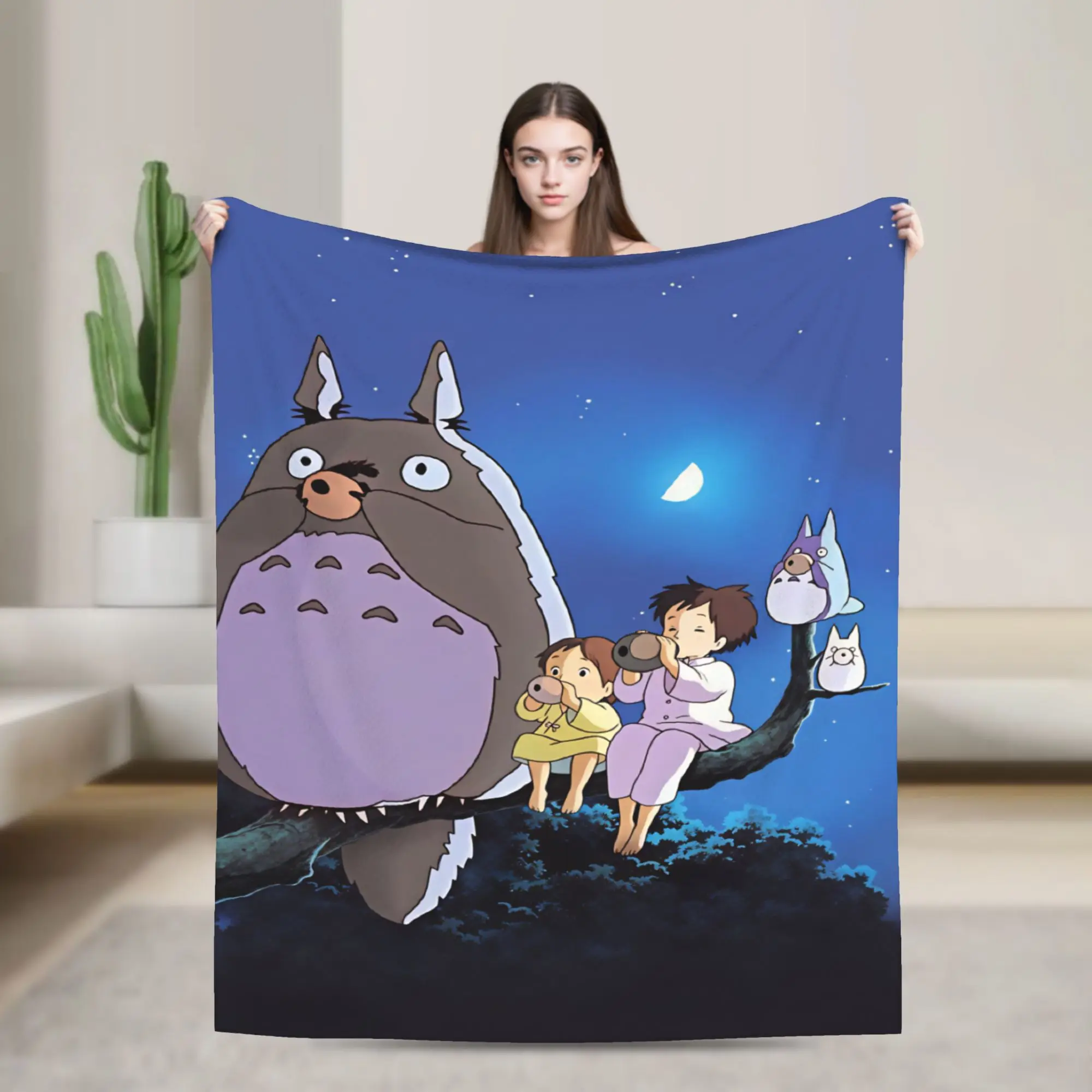 Super Soft Blankets Picnic  Totoro Bedding Throws  Flannel Bedspread For Bedroom Fluffy Sofa Bed Cover