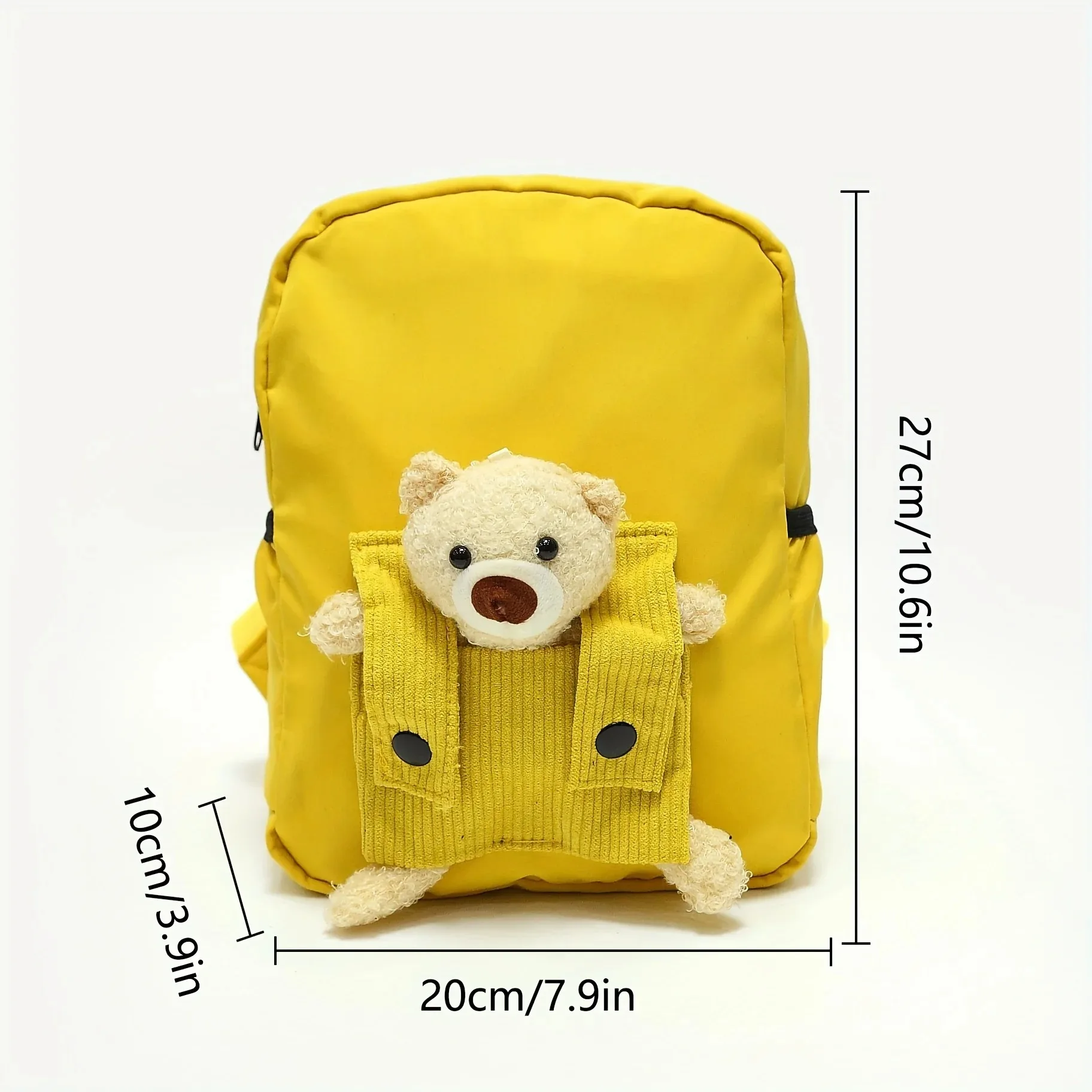 حقيبة ظهر على شكل دمية دب قطيفة مخصصة - نمط لطيف مع تطريز اسم مخصص، حقيبة مدرسية للأطفال متوفرة للفتيات والفتيان