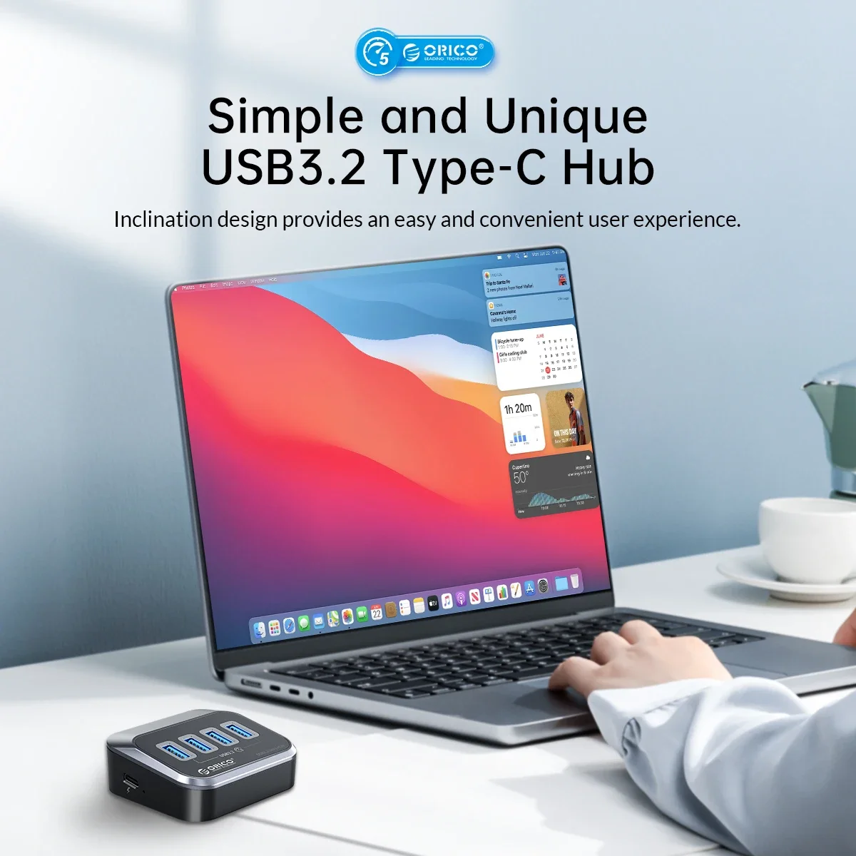 ORICO HUB USB ABS 5Gbps HUB PD 18W Sạc USB3.2 Loại USB C Đầu Đọc Thẻ Bộ Chia Với Công Suất adapter Dành Cho Máy Tính Để Bàn Phụ Kiện