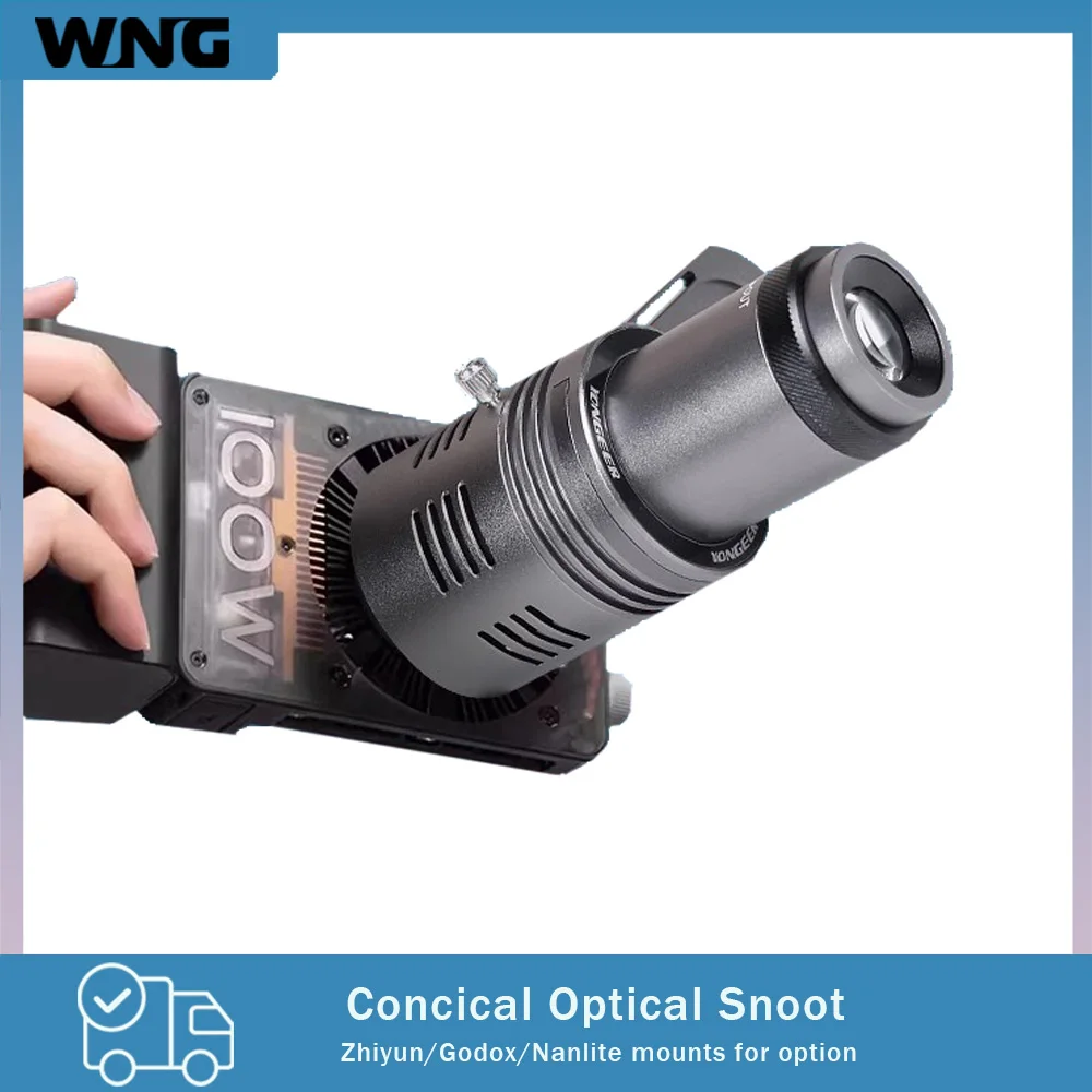 MINI Bowens Mount Snoot Spotlight Gobos Projector Focolize Conical Optical Condenser for Godox  Zhiyun Nanlite