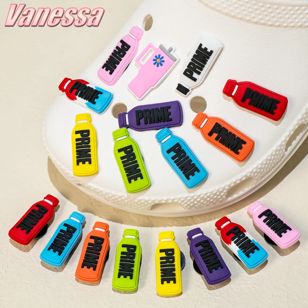 

10pcs PVC Shoe Charms Bulk Clog Accessories Set Kawaii Kids Boys Girls Women Functional Drinks Shoe Decorations for Sandals