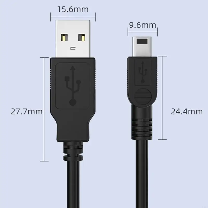 80cm Fast Charging USB Data Cord Mini USB Cable Line for Speakers and More Black 83CF