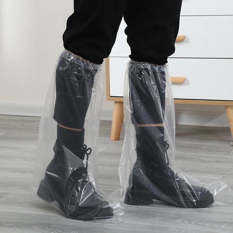 Disposable Plastic Shoe Covers Waterproof Shoe Covers Rain Thickened Long Footwear Boot Covers Shoes Cover Rain Waterproof