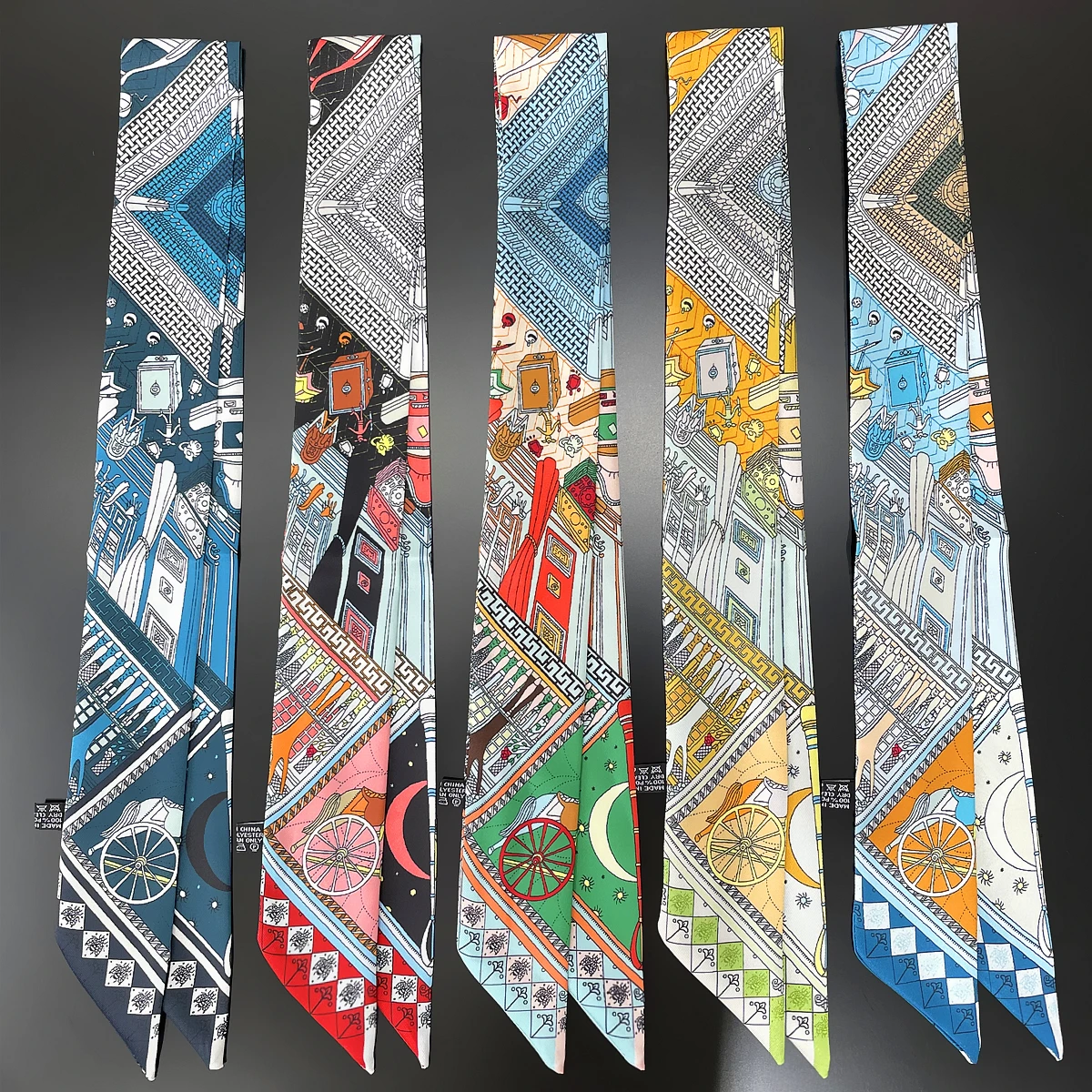 

2023 Brand Design CarriageTwill Silk Scarf Luxury Fashion Scarf Women Foulard Skinny Bag Scarves Neckerchief Hair Headband
