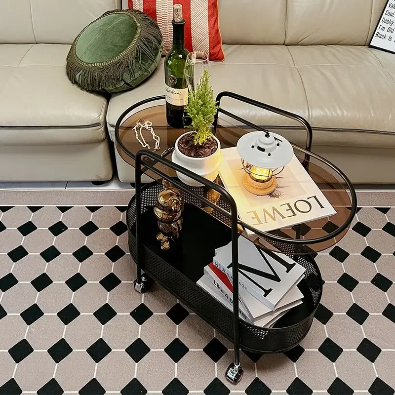 Sofa Side Table, Living Room Balcony, Household Coffee Table, Mobile Small Table, Creative Storage, Small Cart, Storage Rack