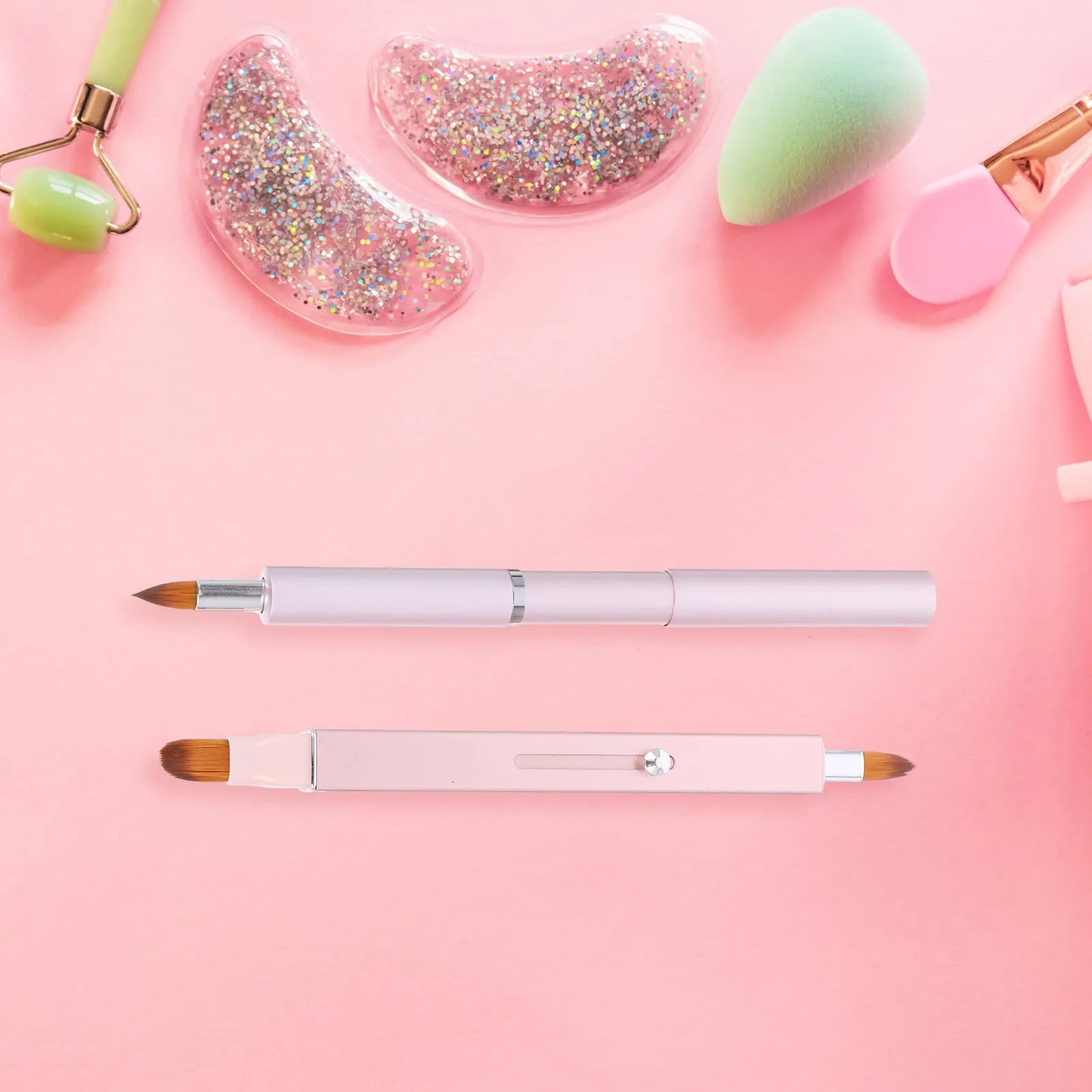 2 stuks intrekbare lippenborstel zachte haren draagbare lippenstiftapplicator make-uphulpmiddelen voor vrouwen glansbalsem applicatie