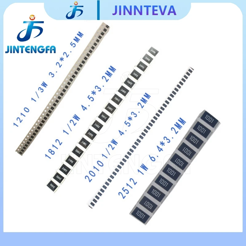 

50 шт. 2010 5% 3/4 Вт SMD чип-резисторы резисторы 0R-10M 0 10 100 220 470 Ом 0R 10R 100R 220R 470R 1K 2,2K 4,7K 10K 100K 1M 10M