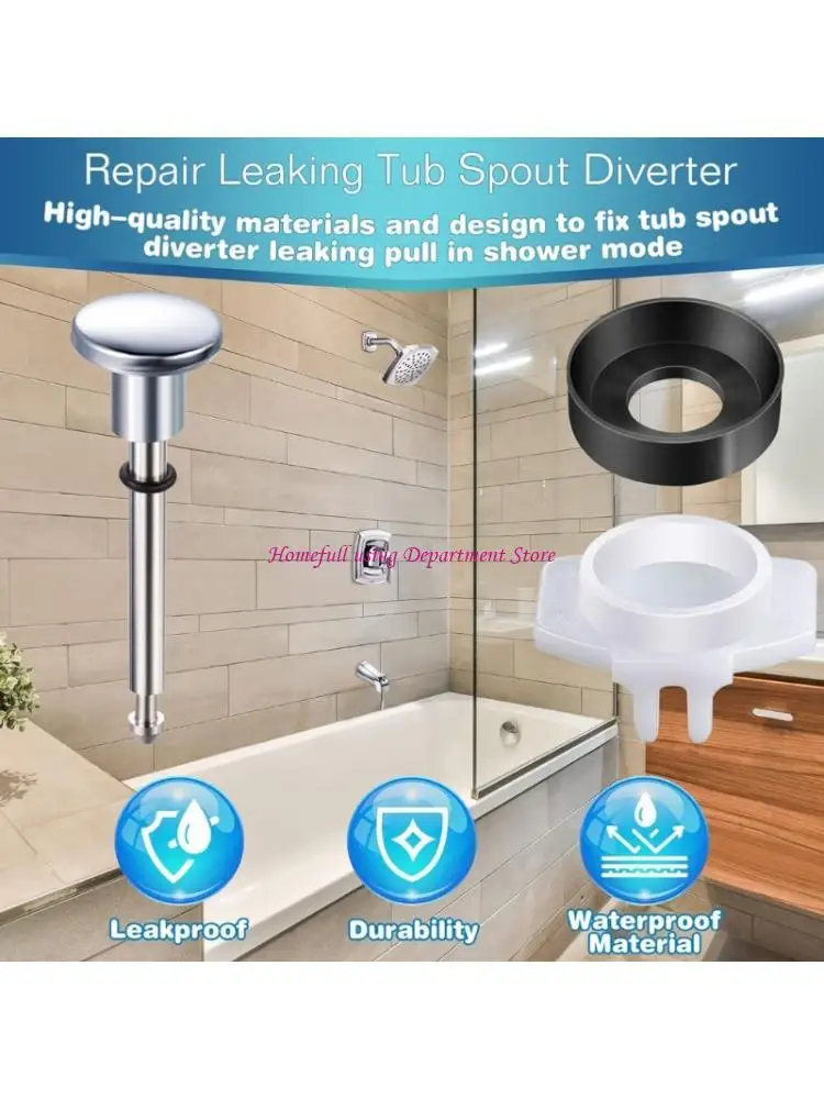 

2pc Universal Bathtubs Diverter Valves Assembly with Rubber Cup Seals & Metal Stem Faucet Leak Repair for Easy Fix