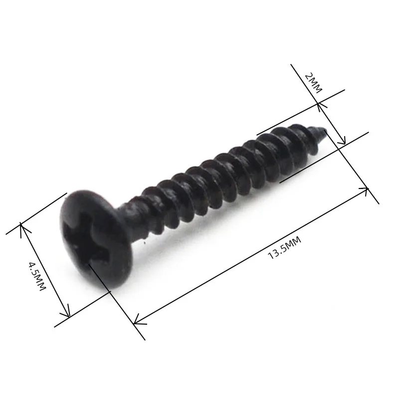 100Pcs Music Instrument Screws 2x12OA for Guitar Equalizer Installing Guitar Screw Black/Gold/Nickel