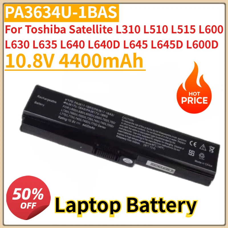 

New PA3634U-1BAS Laptop Battery 10.8V 4400mAh for Toshiba Satellite L310 L510 L515 L600 L630 L635 L640 L640D L645 L645D L600D