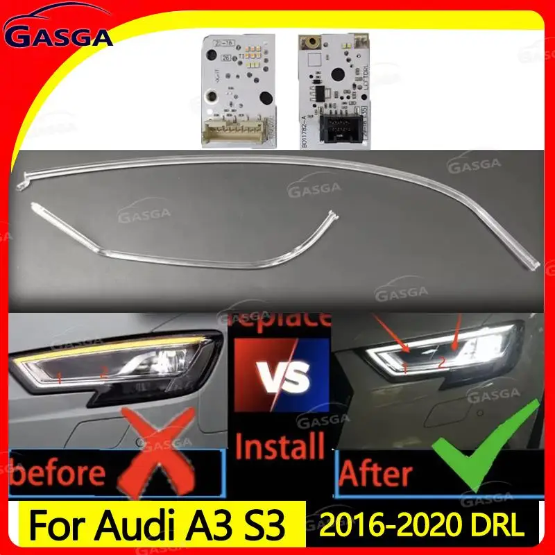 

Для Audi A3 S3 2016-2020 Новая автомобильная светодиодная фара DRL, направляющая дневных ходовых огней, печатная плата, плата источника света с микрочипом