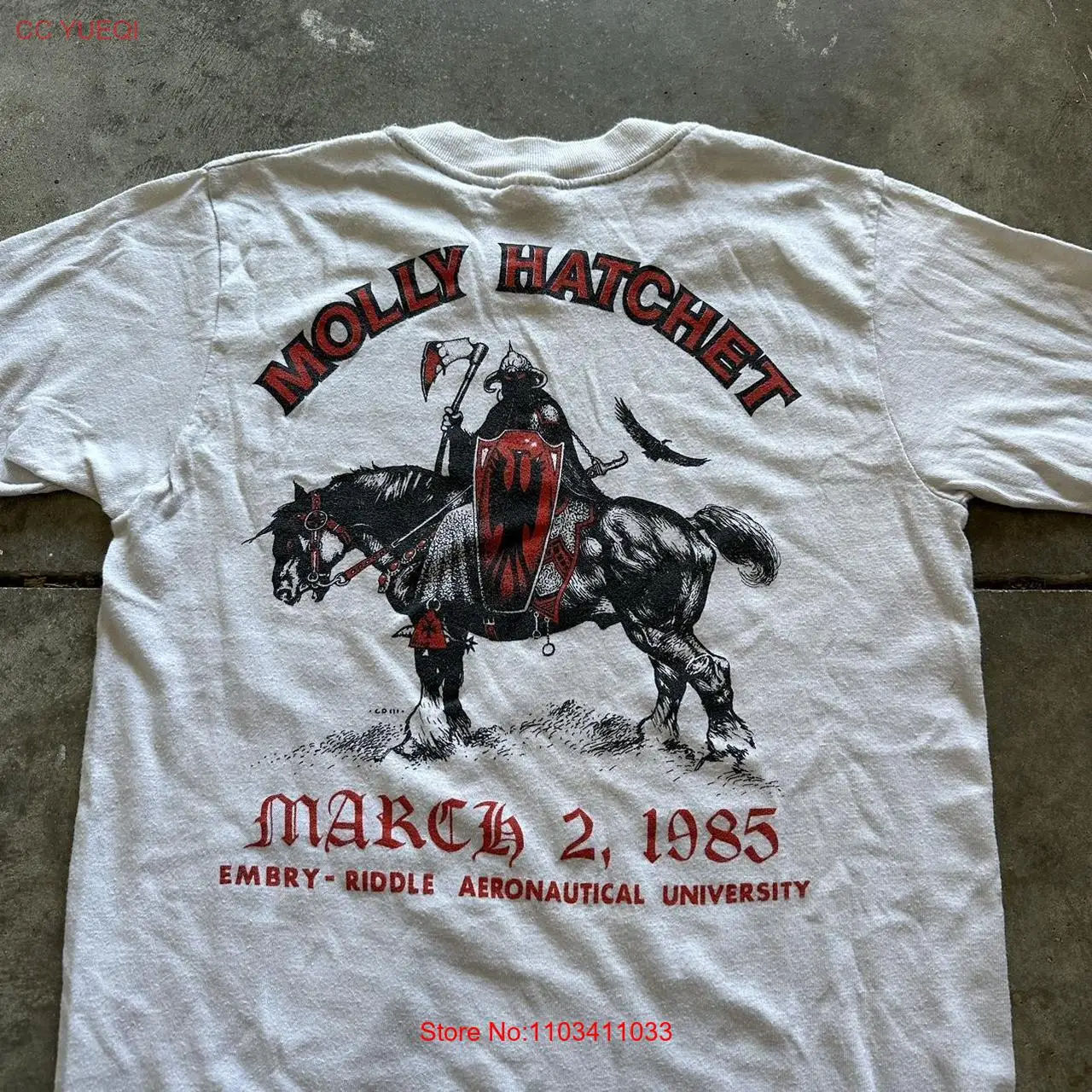 Футболка для концерта Молли с топором и загадкой, 80s, 2 стороны, NH10077