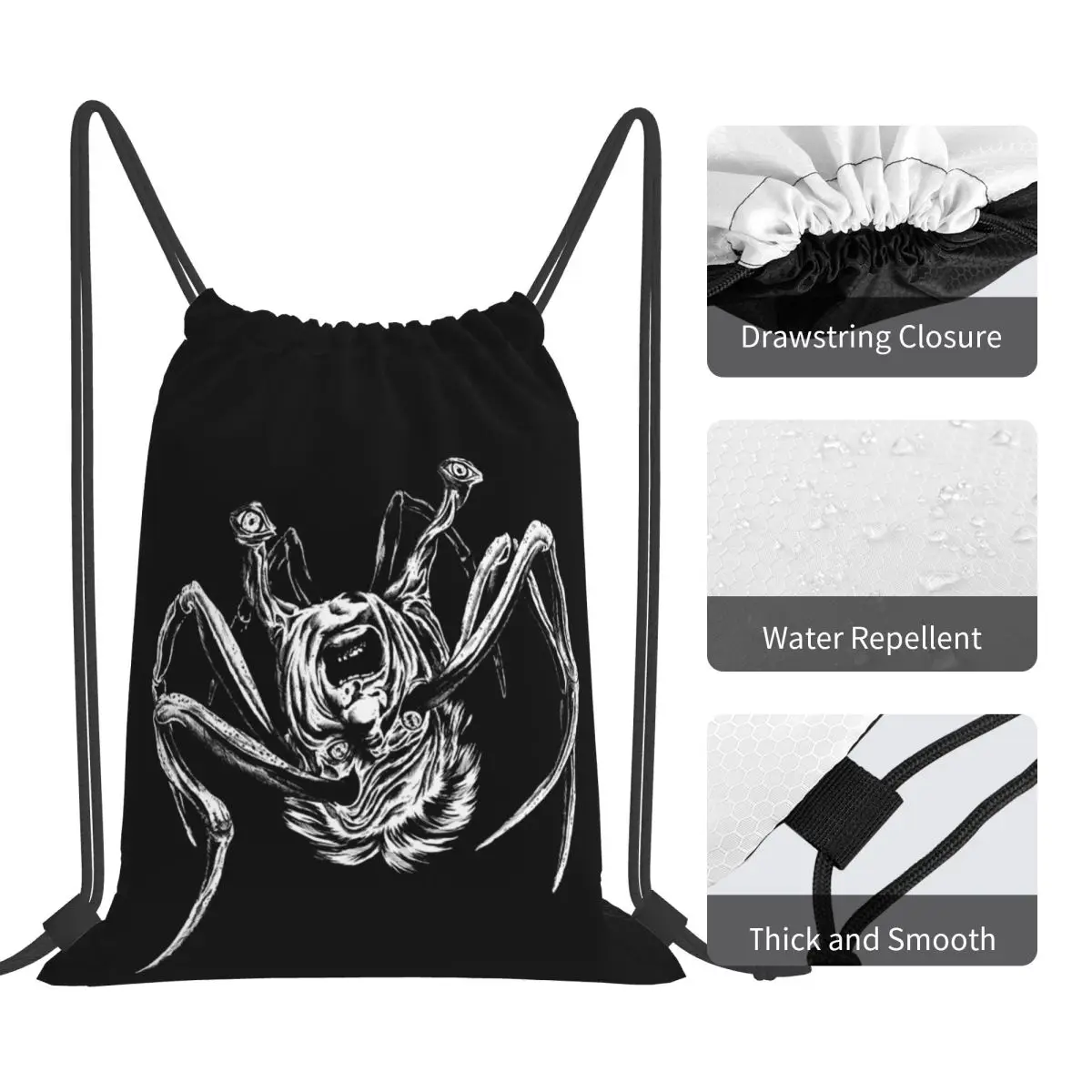 Thing Spider Head Backpacks Multi-function Portable Drawstring Bags Sports Bag Book Bags For Travel Students