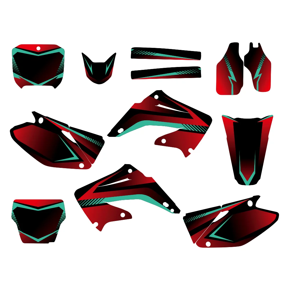 Fit For CR125 CR250 CR 125 CR 250 2002-2012 2011 2010 2009 Graphics Decals Stickers Motorcycle Background Custom Number Name