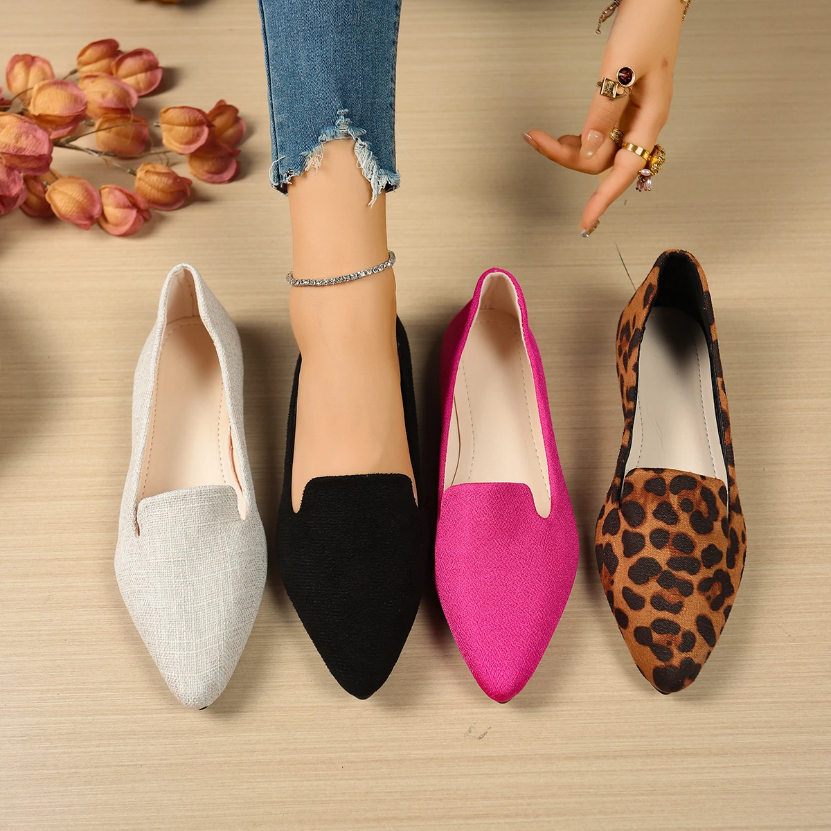 Neue Damen-Sneaker aus Stoff, einfarbig, flache Slipper, niedrige Absätze …