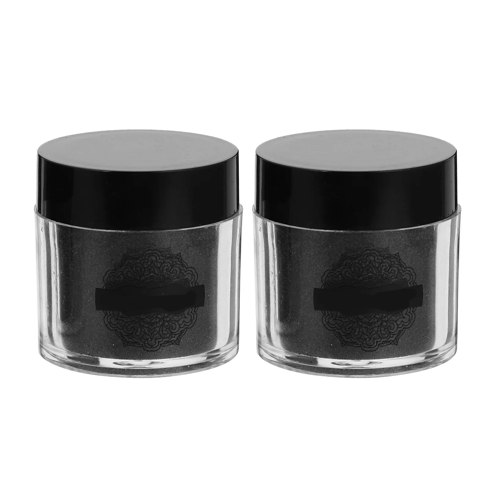 Nagelkunst-Zubehör, 2 Boxen, schwarzes Glitzerpulver für natürlich aussehende Acryl-Gelnägel, schwarzes Nagel- und Fingernagel-Glitzerpulver
