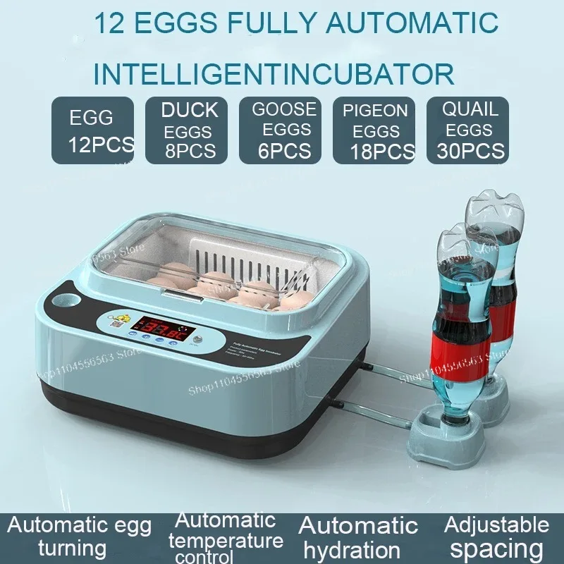 6/9/12/15-Egg Intelligent Incubator - Automatic Temperature Control for Chicken, Duck & Quail Eggs