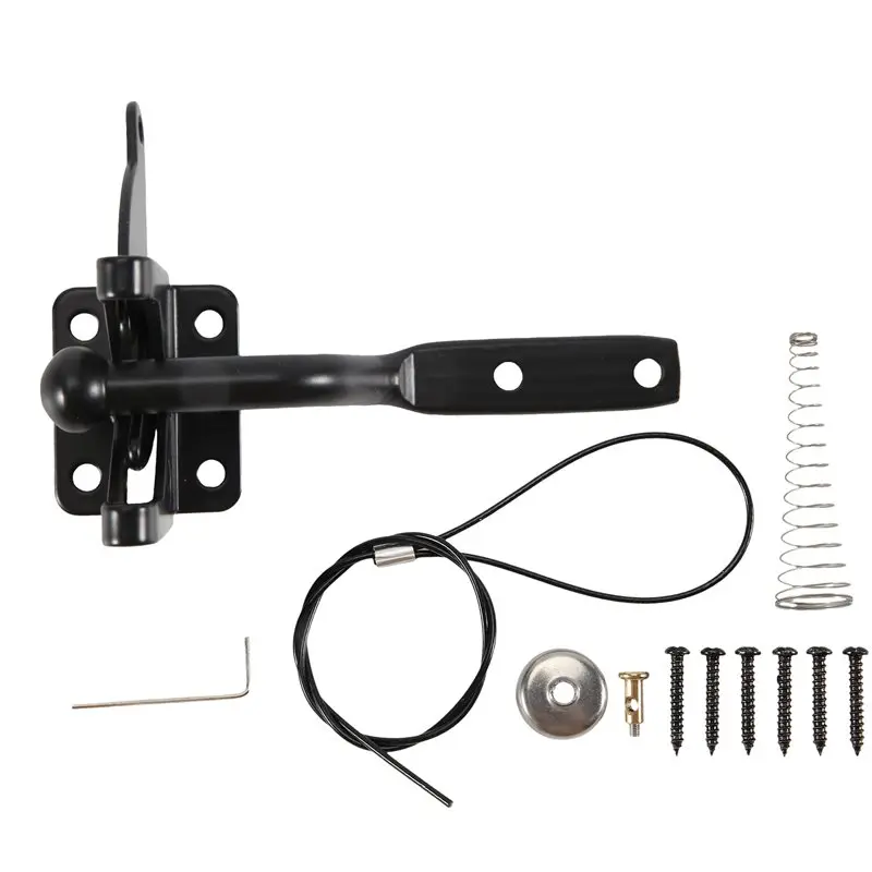 BHTS-Self-Locking Gate Latch Fence Gate Latch Automatic Gravity Lever Latch Carbon Steel Post Mounted Heavy Duty