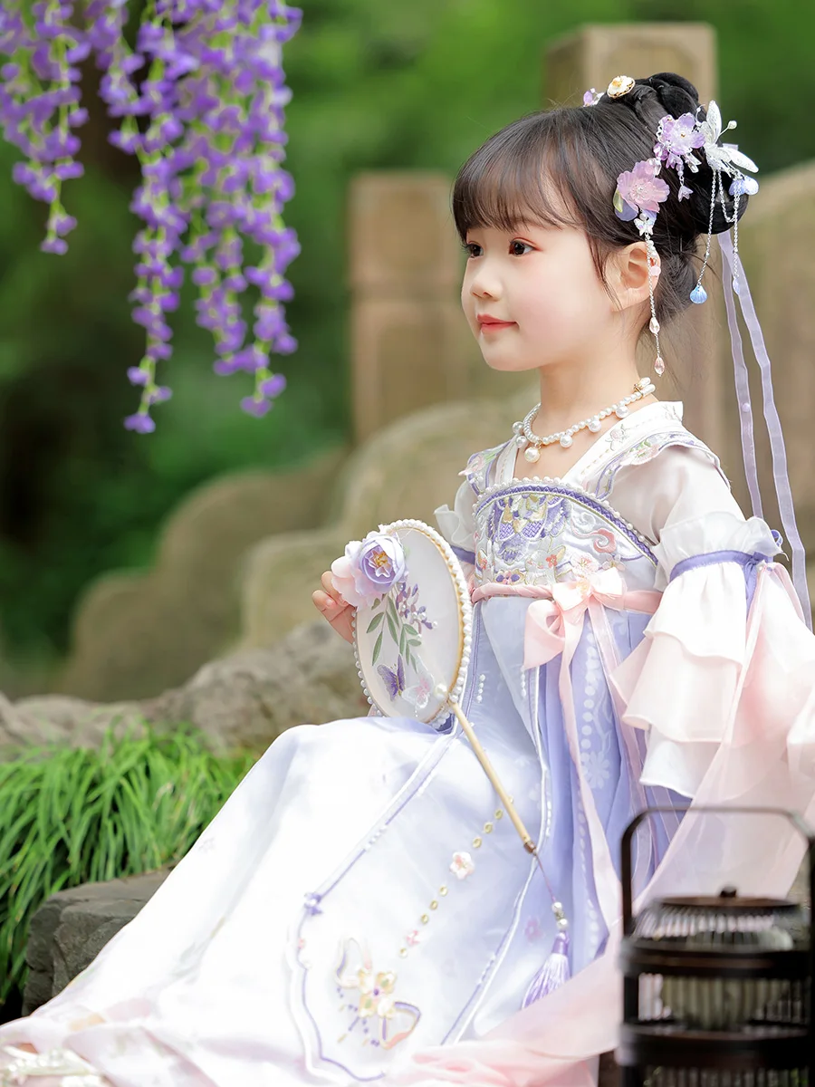 Hanfu Girls 2024 New Ancient Style Original Embroidered Chest length Ru Skirt Baby Summer Ancient Dress