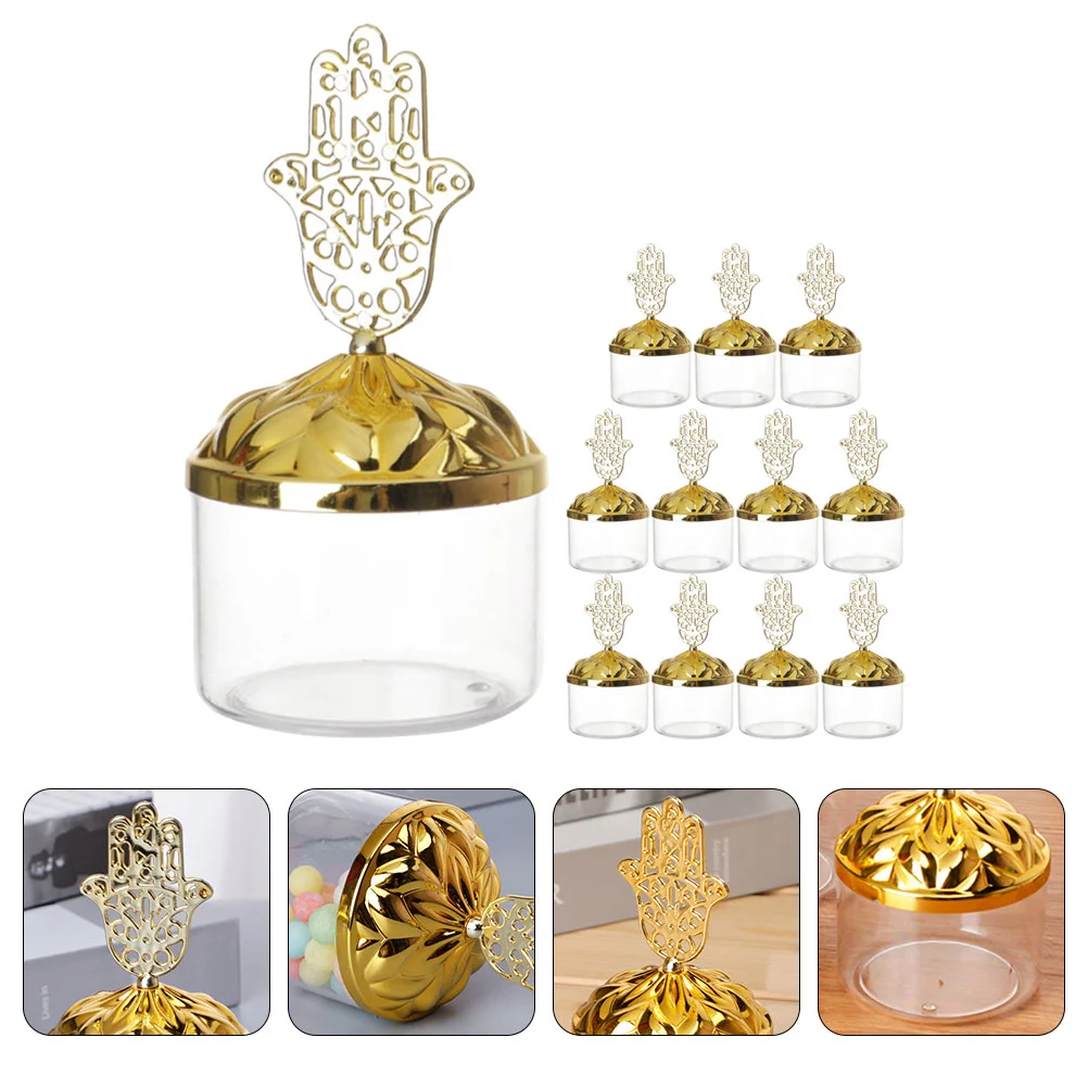 

Presents Candy Box Packing Boxes Candies Packaging Container for Christmas Golden Plastic