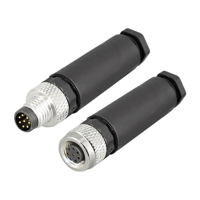 5/10PCS M8 3/4/5/6/8Pins Sensor Connector Non-Welding Waterproof IP68 Straight Male&Female Plug Screw Threaded Coupling 3 4 Pin